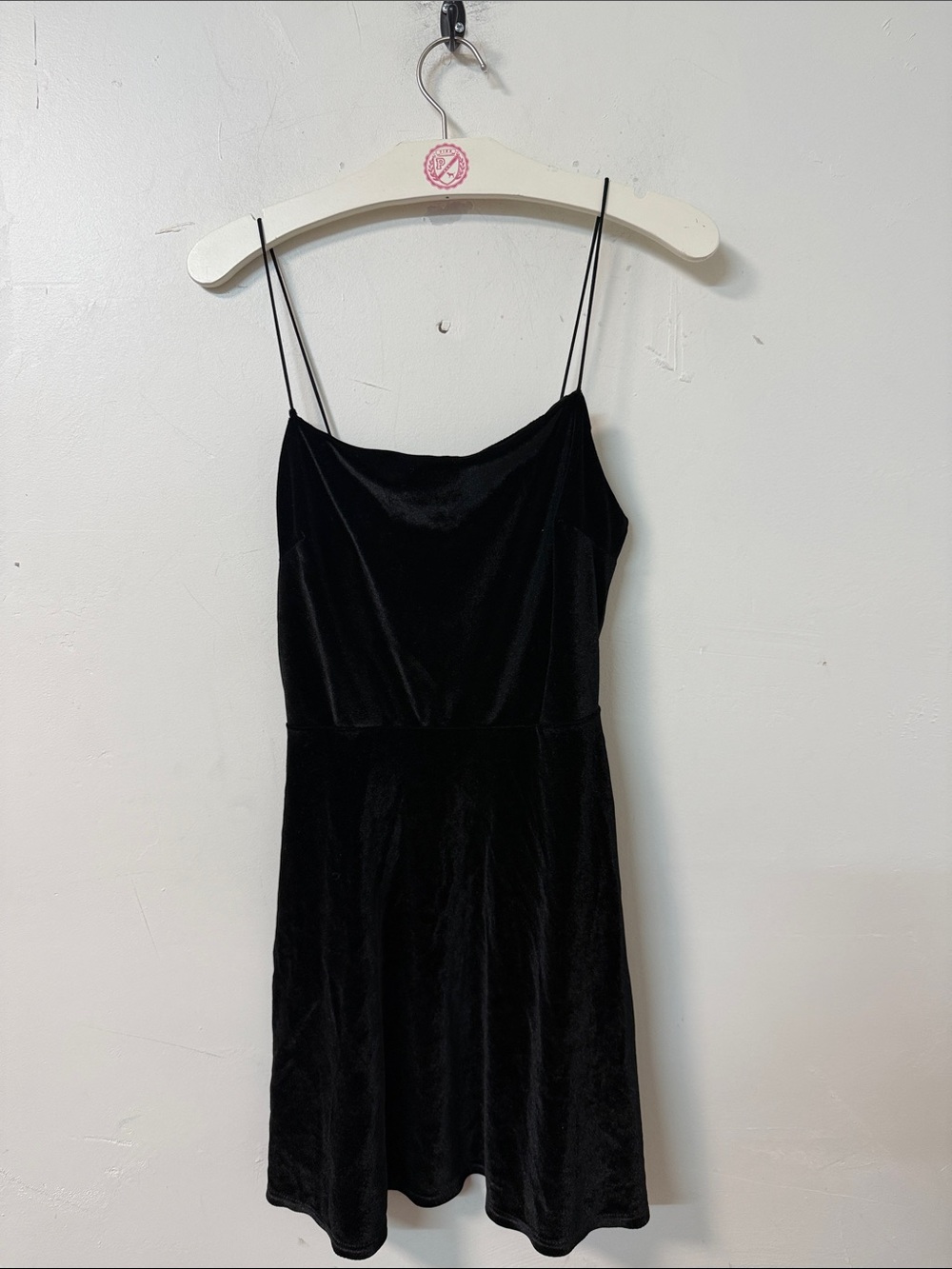 Urban Outfitters Black Velvet Mini Slip Dress